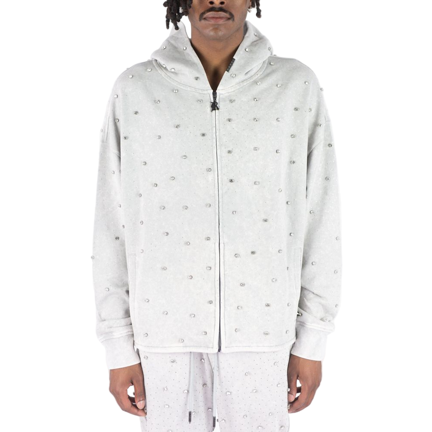 REBEL PULLOVER HOODIE GLOSS JET GREY STONES by Rebel Minds