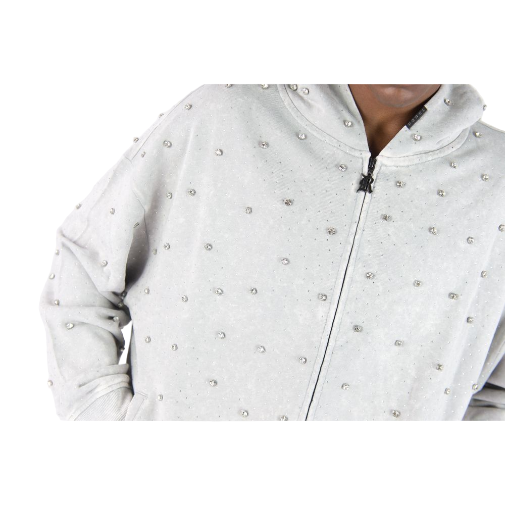 REBEL PULLOVER HOODIE GLOSS JET GREY STONES