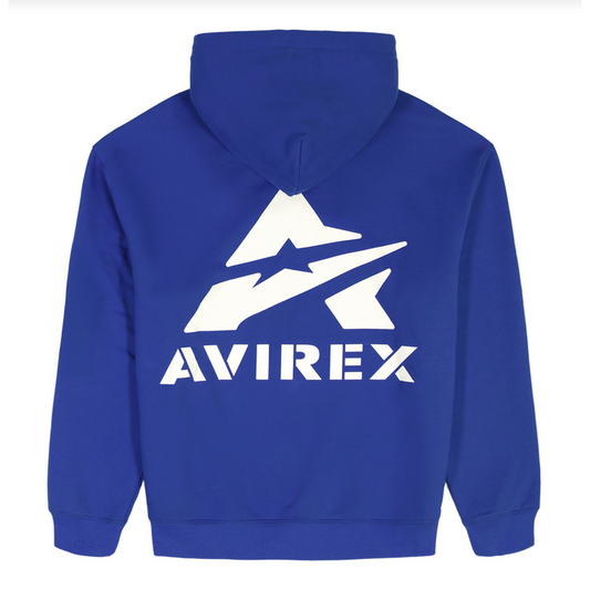 AVIREX STACKED LOGO HOODY-ROYAL BLUE by AVIREX