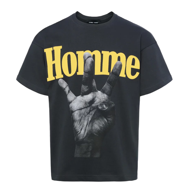 HOMME FEMME TWISTED FINGERS-BLACK/YELLOW