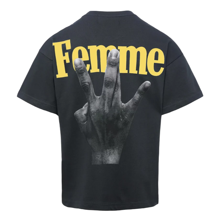 HOMME FEMME TWISTED FINGERS-BLACK/YELLOW