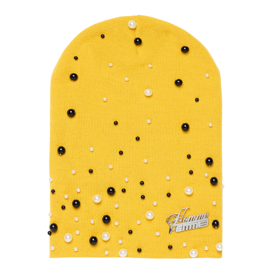 HOMME FEMME PEARLBEANIE-YELLOW