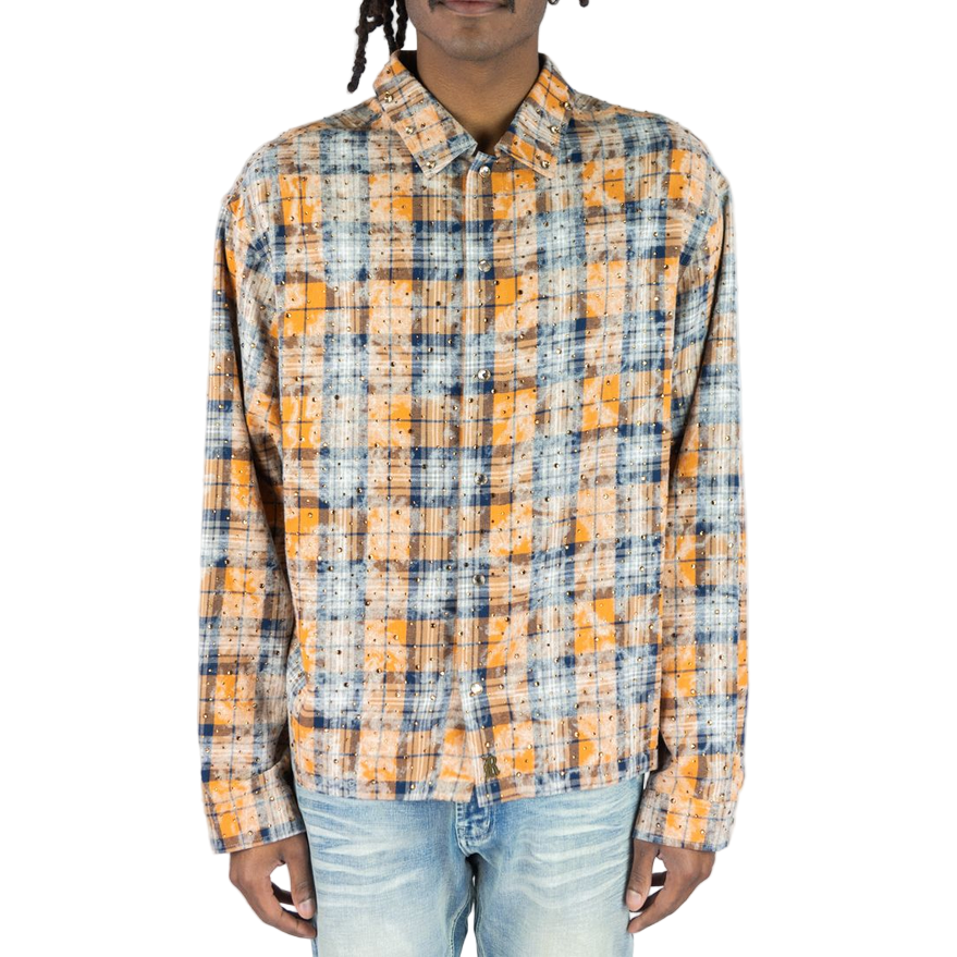 REBEL CROPPED RHINESTONE FLANNEL