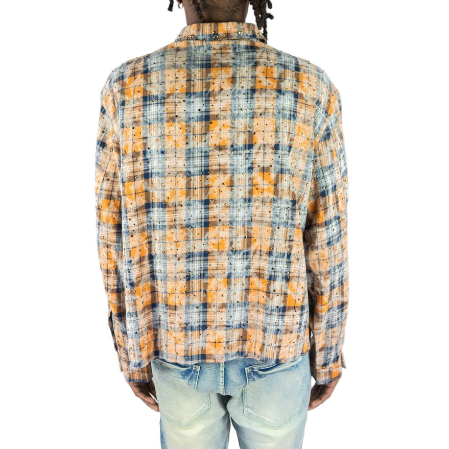 REBEL CROPPED RHINESTONE FLANNEL