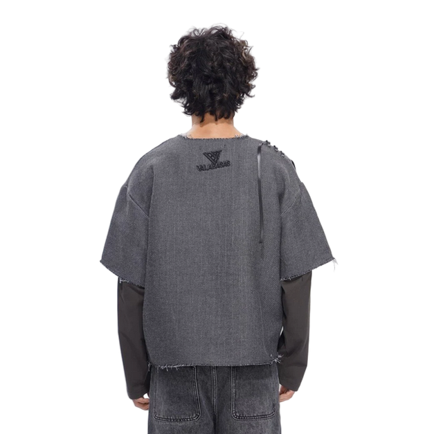 VALABASAS SCRIPTED LAYERED TEE GREY by VALABASAS