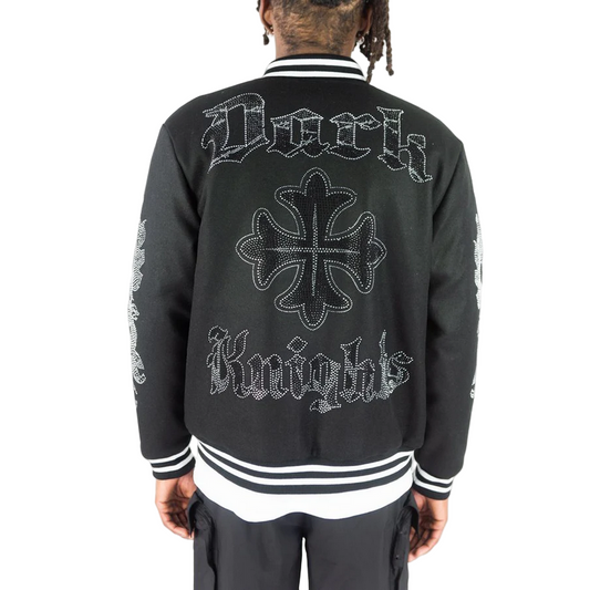 REBEL MINDS DARK KNIGHTS VARSITY JACKET by Rebel Minds