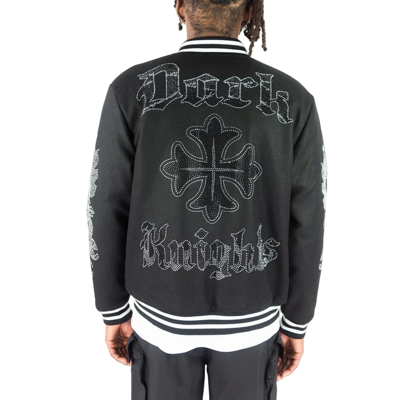 REBEL MINDS DARK KNIGHTS VARSITY JACKET by Rebel Minds