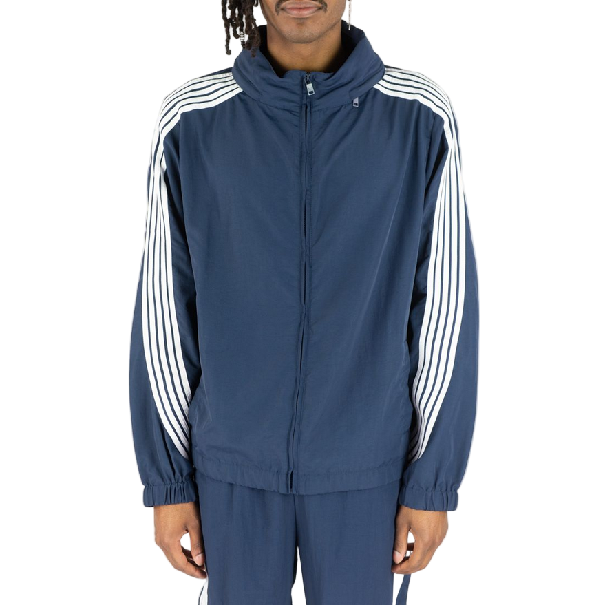 REBEL MINDS BENT STRIPES NYLON JACKET