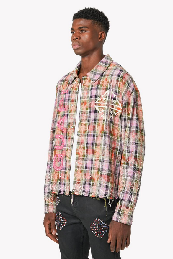 GUAPI Blush Pink Rhinestone Flannel
