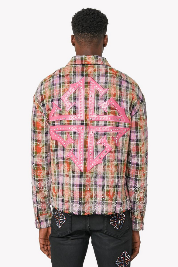 GUAPI Blush Pink Rhinestone Flannel