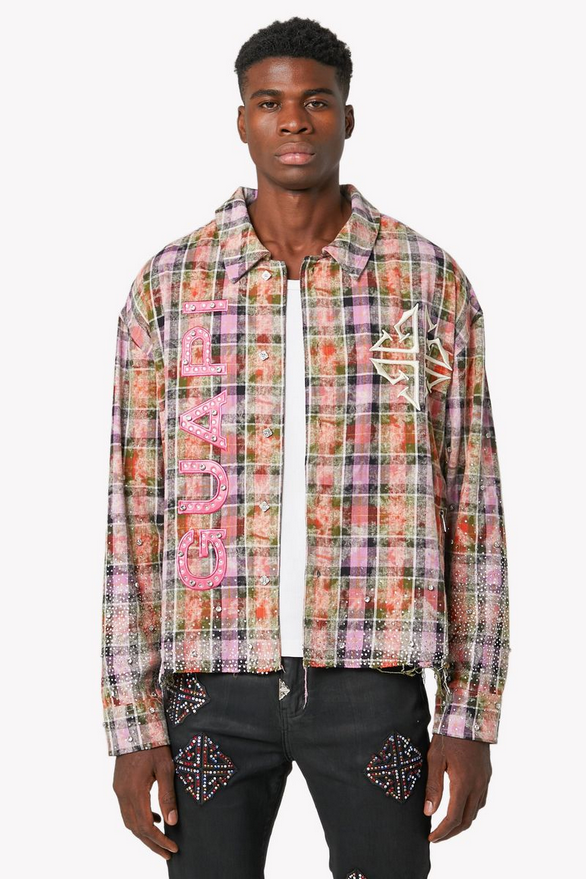 GUAPI Blush Pink Rhinestone Flannel