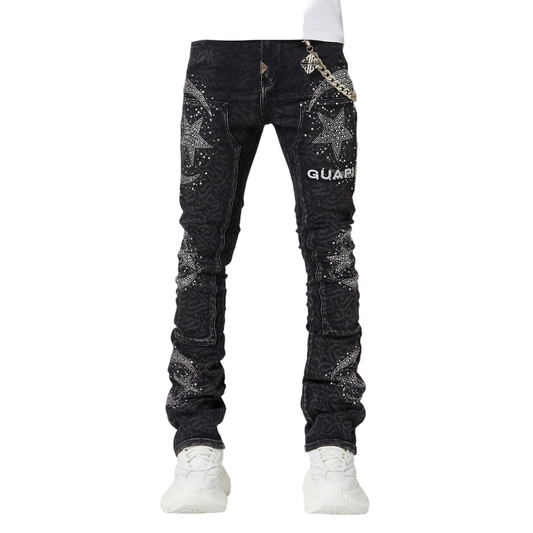 GUAPI Obsidian Black Calligraphy Denim by GUAPI