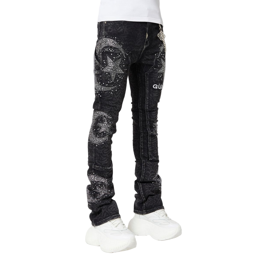 GUAPI Obsidian Black Calligraphy Denim