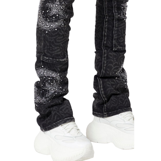 GUAPI Obsidian Black Calligraphy Denim by GUAPI