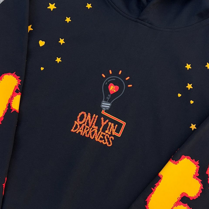 RED LETTERS ONLY IN DARKNESS SCATTERED HOODIE