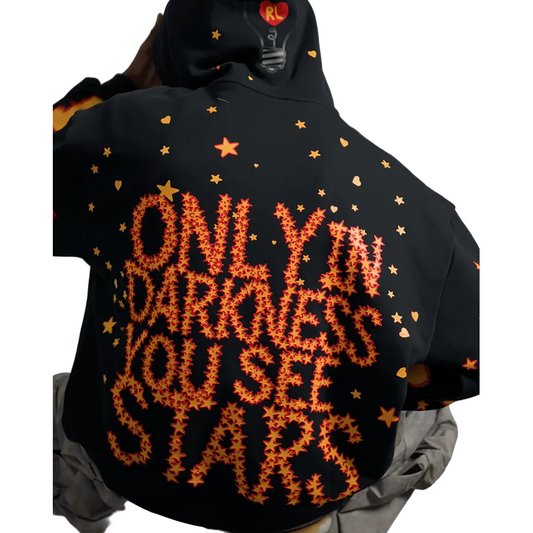 RED LETTERS ONLY IN DARKNESS SCATTERED HOODIE by RED LETTERS