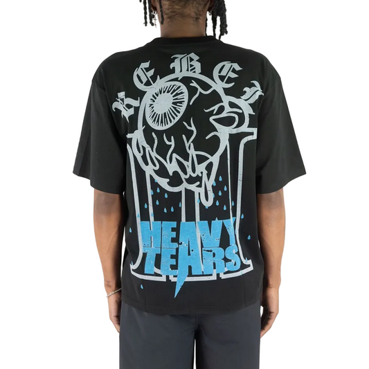 REBEL MINDS HEAVY TEARS RHINESTONE TEE by Rebel Minds