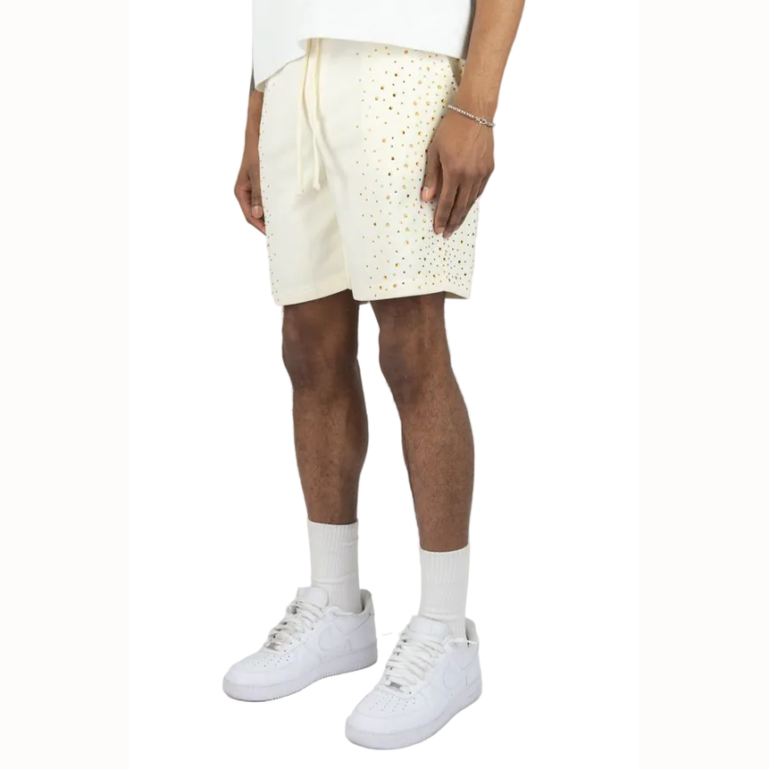REBEL MINDS RHINESTONE GALAXY SHORTS by Rebel Minds