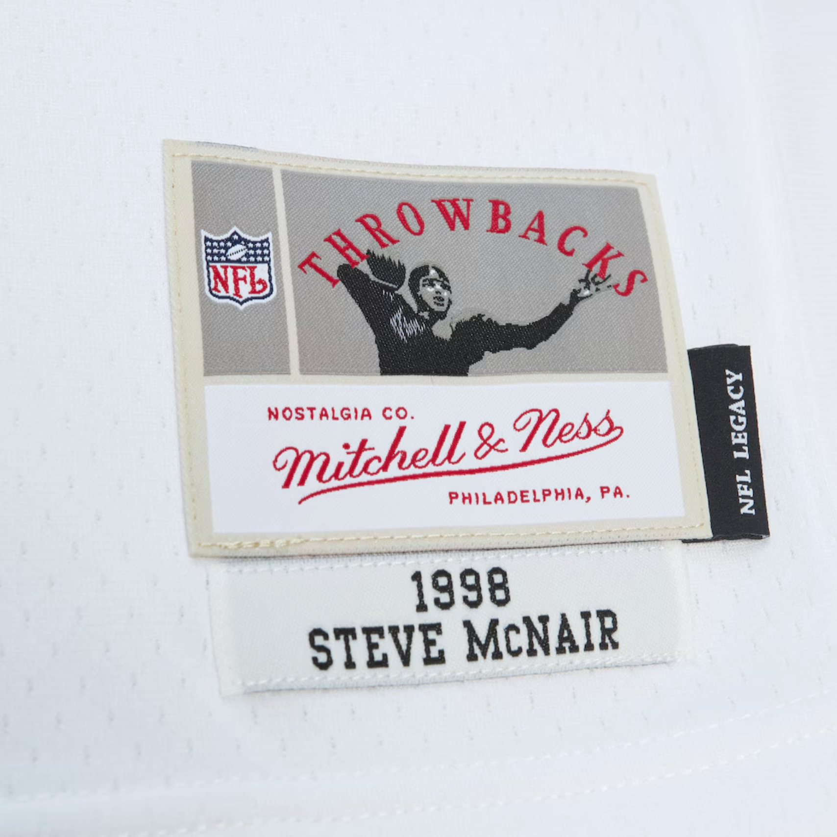 MITCHELL AND NESS TENNESSEE OILERS 1998 WHITE STEVE MCNAIR JERSEY by Mitchell and Ness