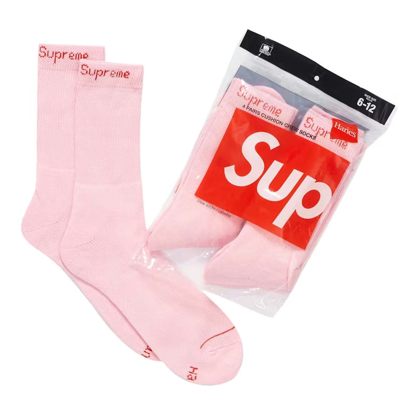 SUPREME/HANES CREW SOCKS (4 PACK) by Supreme