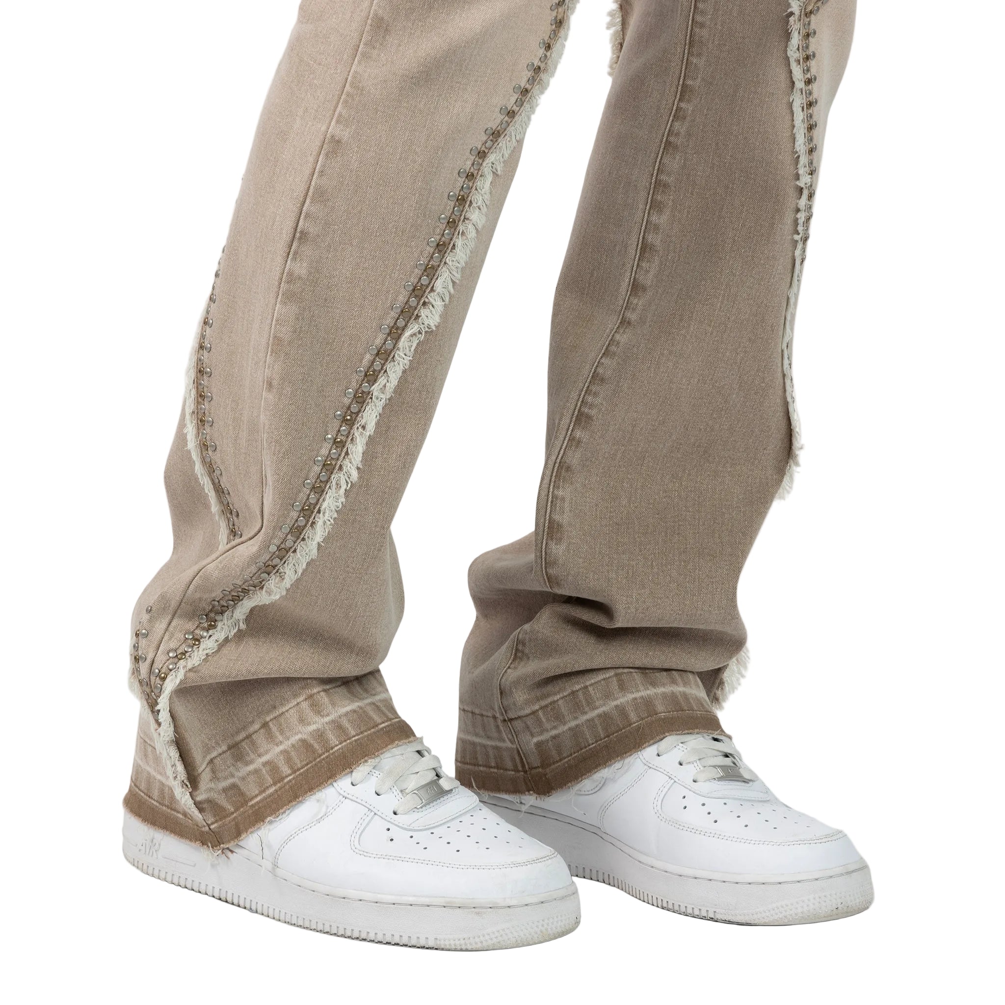 SMOKE RISE FLARE JEANS-CREAM