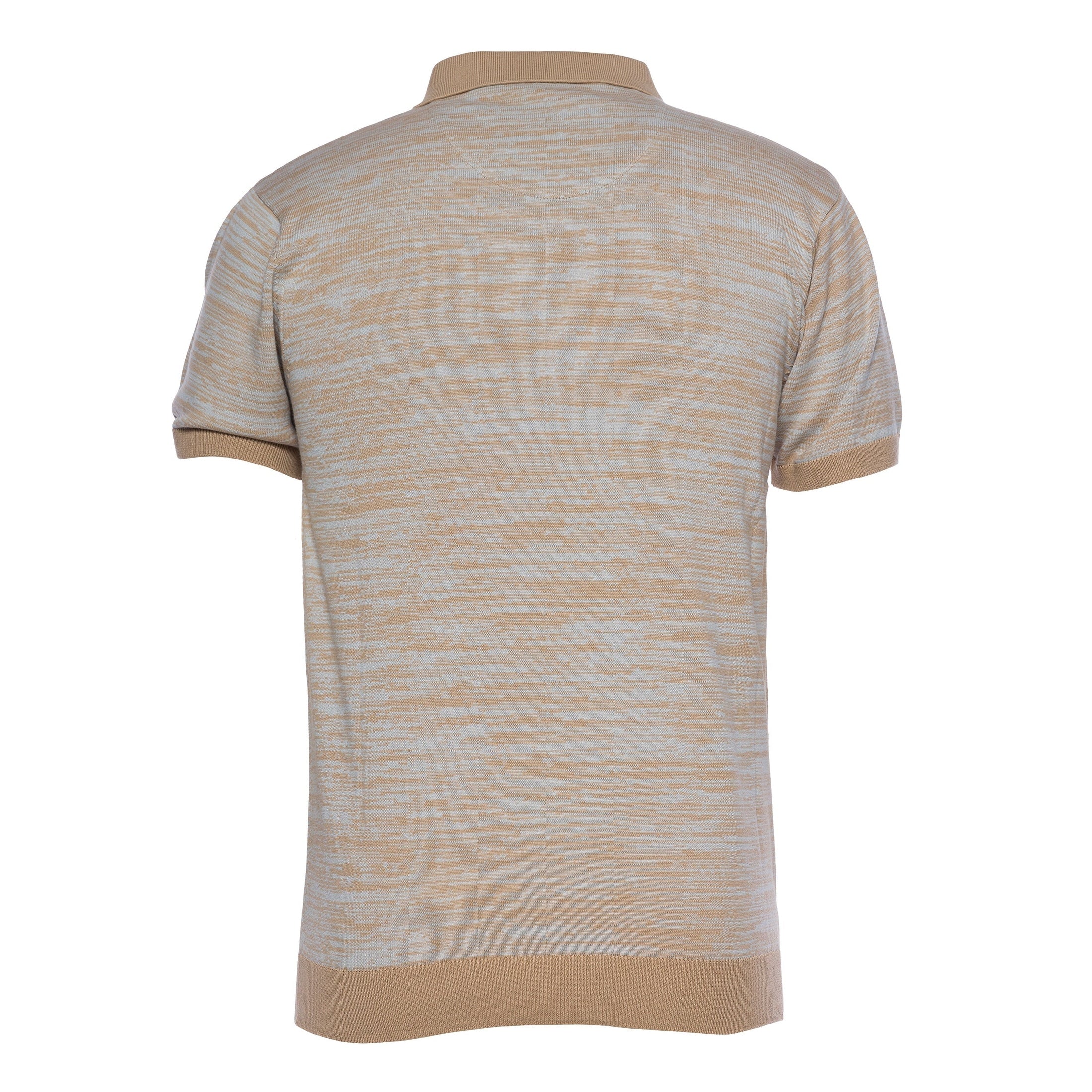 A TIZIANO KNIT POLO-WANE TAUPE