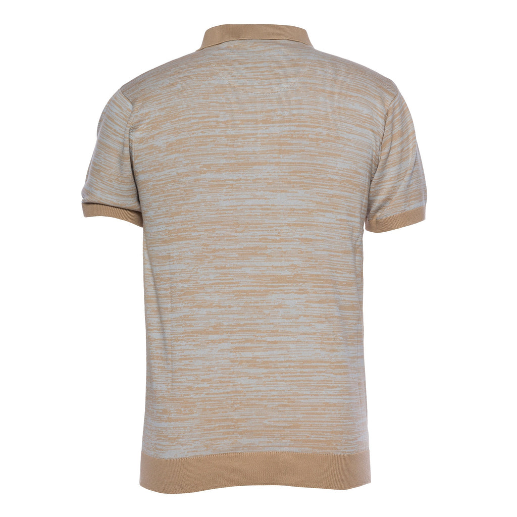 A TIZIANO KNIT POLO-WANE TAUPE
