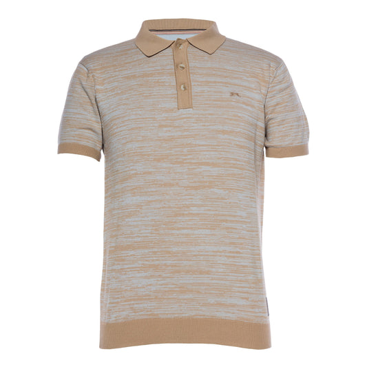 A TIZIANO KNIT POLO-WANE TAUPE by A TIZIANO