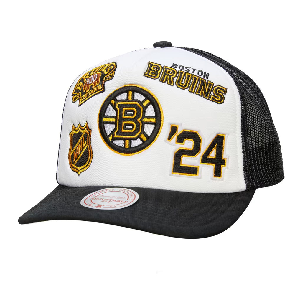 MITCHELL & NESS BOSTON BRUINS GRIDLOCK TRUCKER HAT by Mitchell and Ness