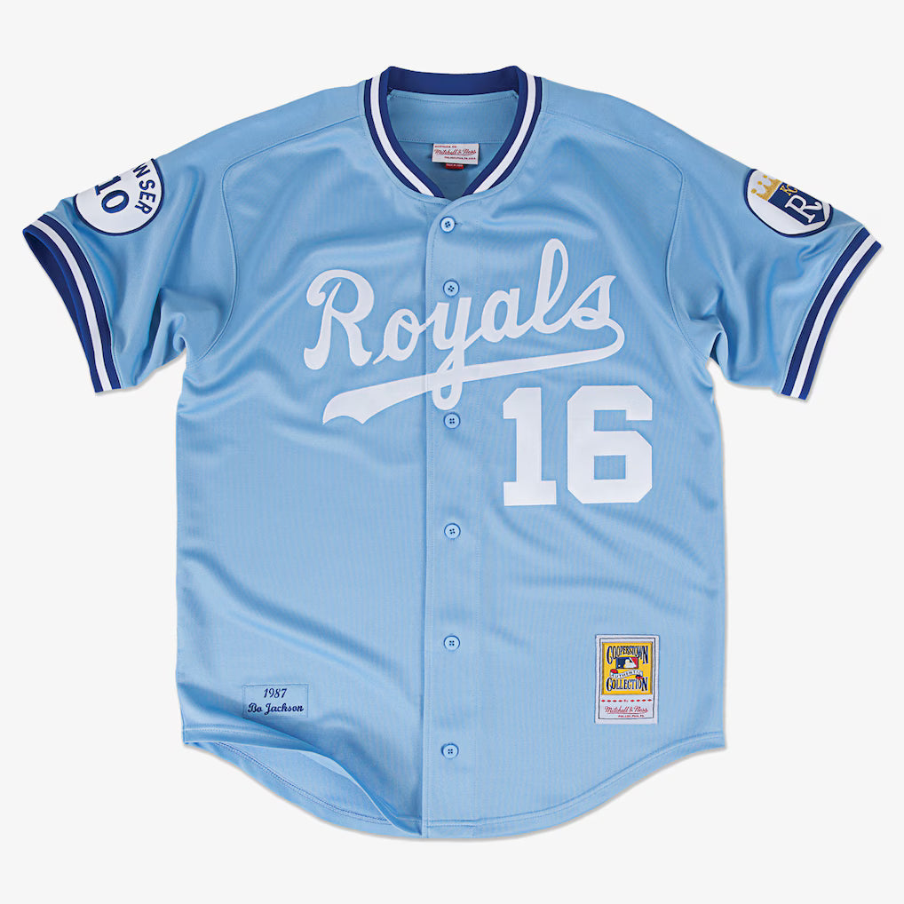 MITCHELL AND NESS MLB KANSAS CITY ROYALS 1987 BO JACKSON ROYALS JERSEY by Mitchell and Ness