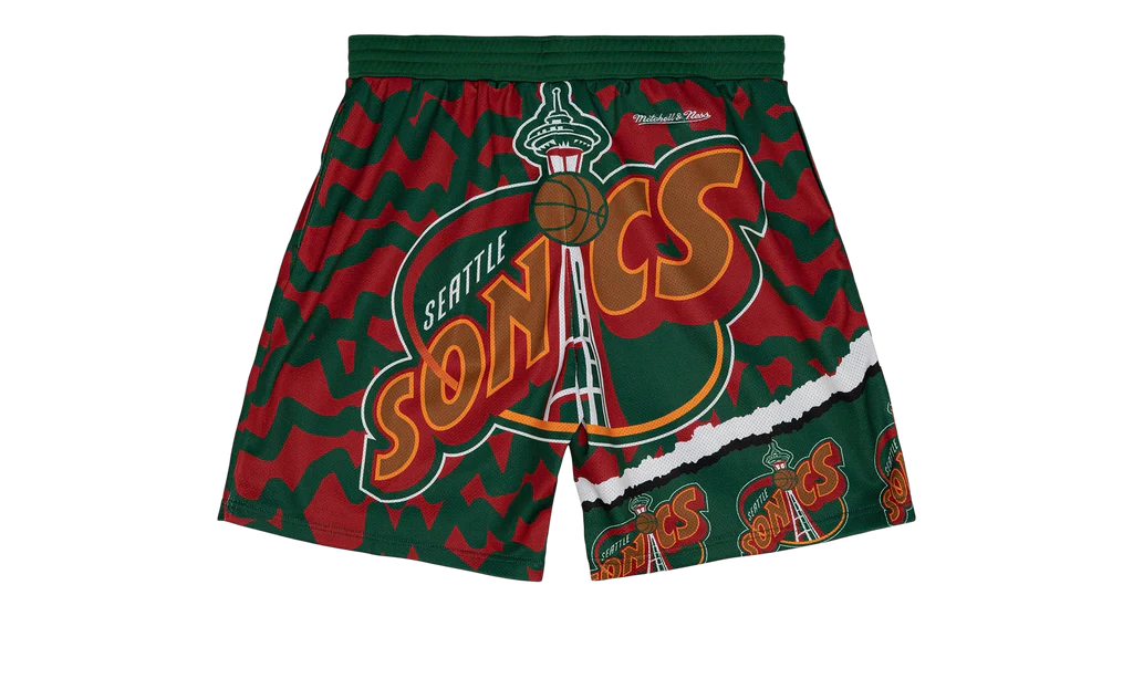 MITCHELL AND NESS NBA JUMBOTRON SUBLIMATED SHORTS SUPERSONICS by Mitchell and Ness