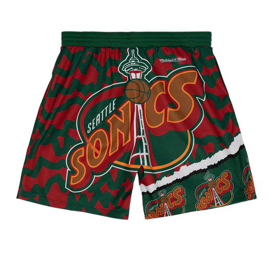 MITCHELL AND NESS NBA JUMBOTRON SUBLIMATED SHORTS SUPERSONICS by Mitchell and Ness