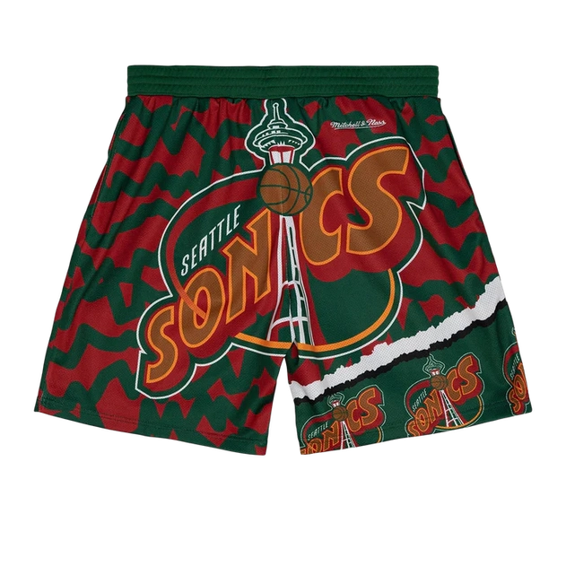 MITCHELL AND NESS NBA JUMBOTRON SUBLIMATED SHORTS SUPERSONICS by Mitchell and Ness