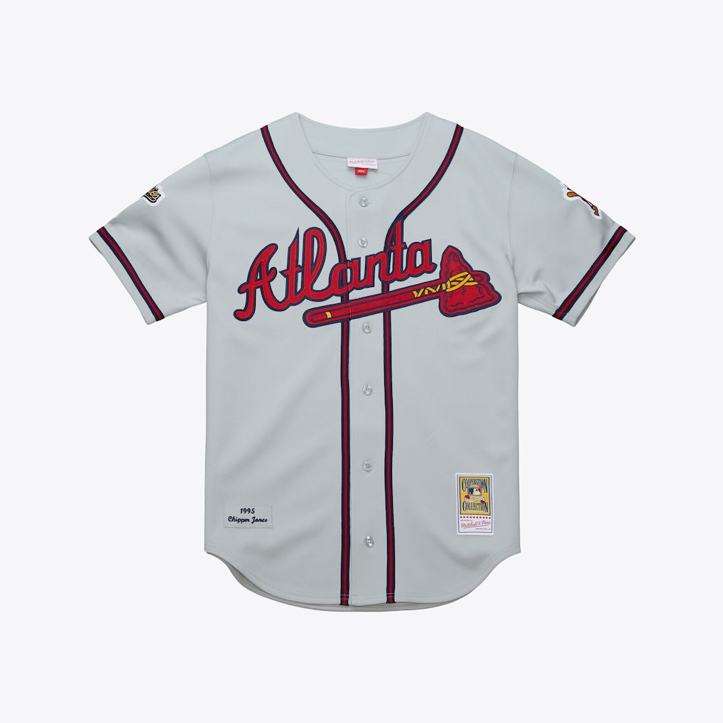 MLB GREY JERSEY ATLANTA BRAVES 1995 CHIPPER JONES