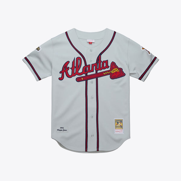 MLB GREY JERSEY ATLANTA BRAVES 1995 CHIPPER JONES