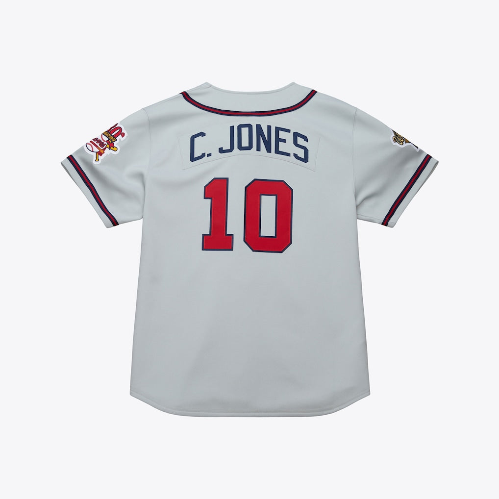 MLB GREY JERSEY ATLANTA BRAVES 1995 CHIPPER JONES