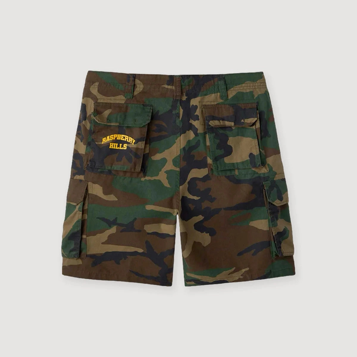 GV GALLERY RASBERRY HILLS CAMO SHORTS by GV Gallery