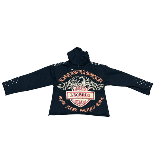FWRD ESTABLISHED STUDDED FRENCH HOODIE by FWRD