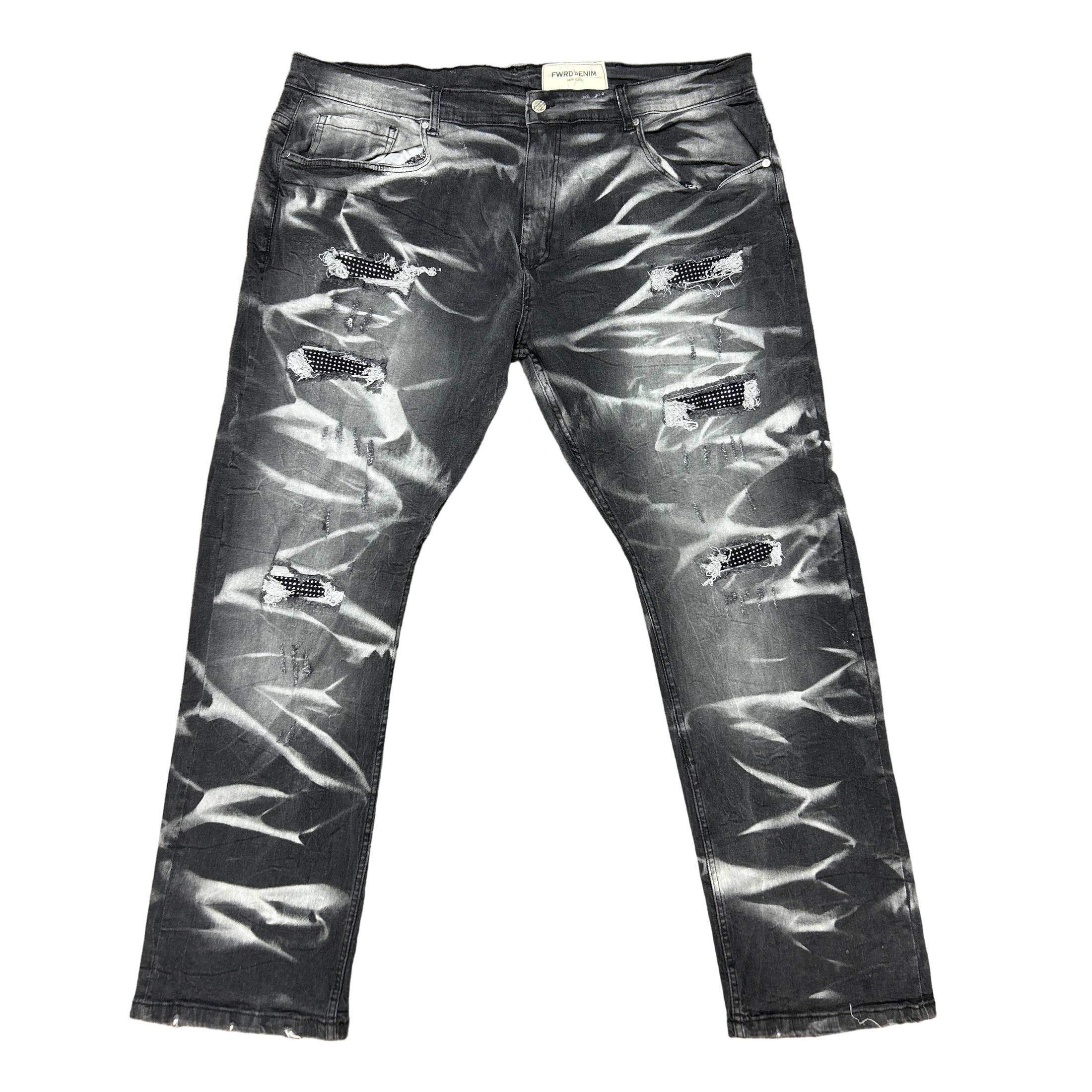 FWRD CRYSTAL CROSS DENIM