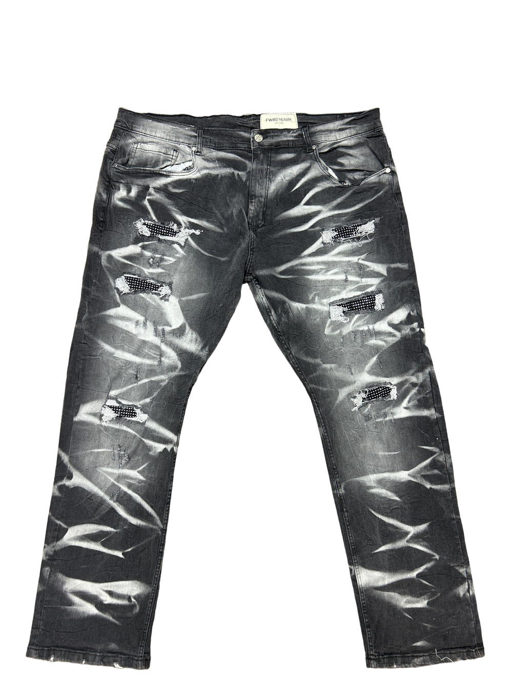 FWRD CRYSTAL CROSS DENIM