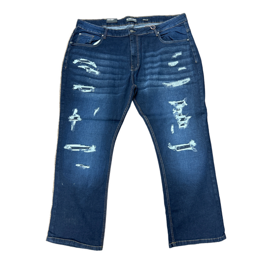 BLACK LIGHT PLAIN RIPPED DENIM by Black Light