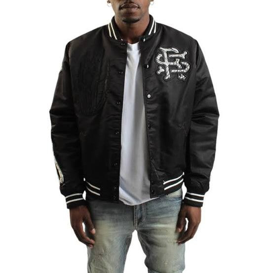 SMOKE RISE SATIN NEVER DIE JACKET by Smoke Rise