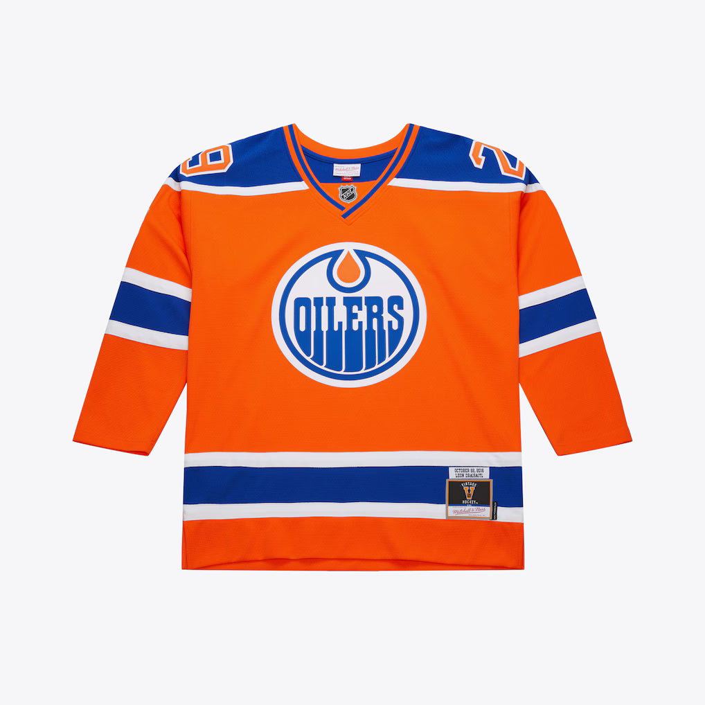 Mitchell and Ness Oilers Orange 2016 NHL Heritage Jersey