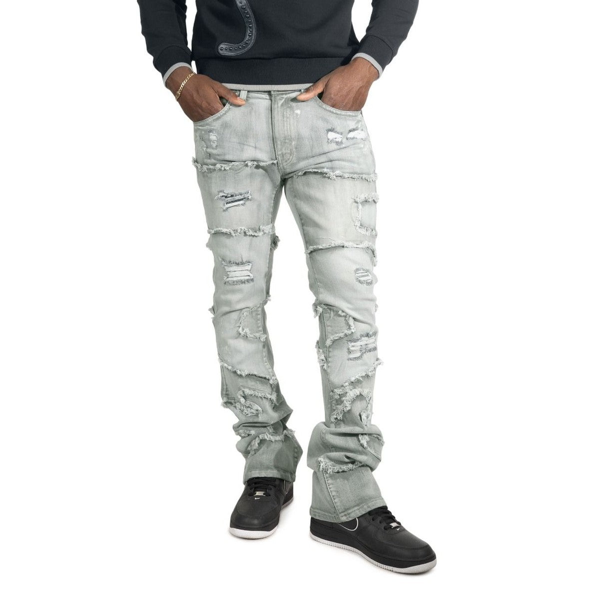 MAKOBI PASTONI STACKED JEANS by MAKOBI