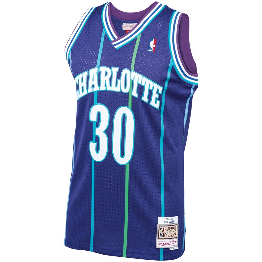 MITCHELL AND NESS HORNETS GRAPE JERSEY-CURRY