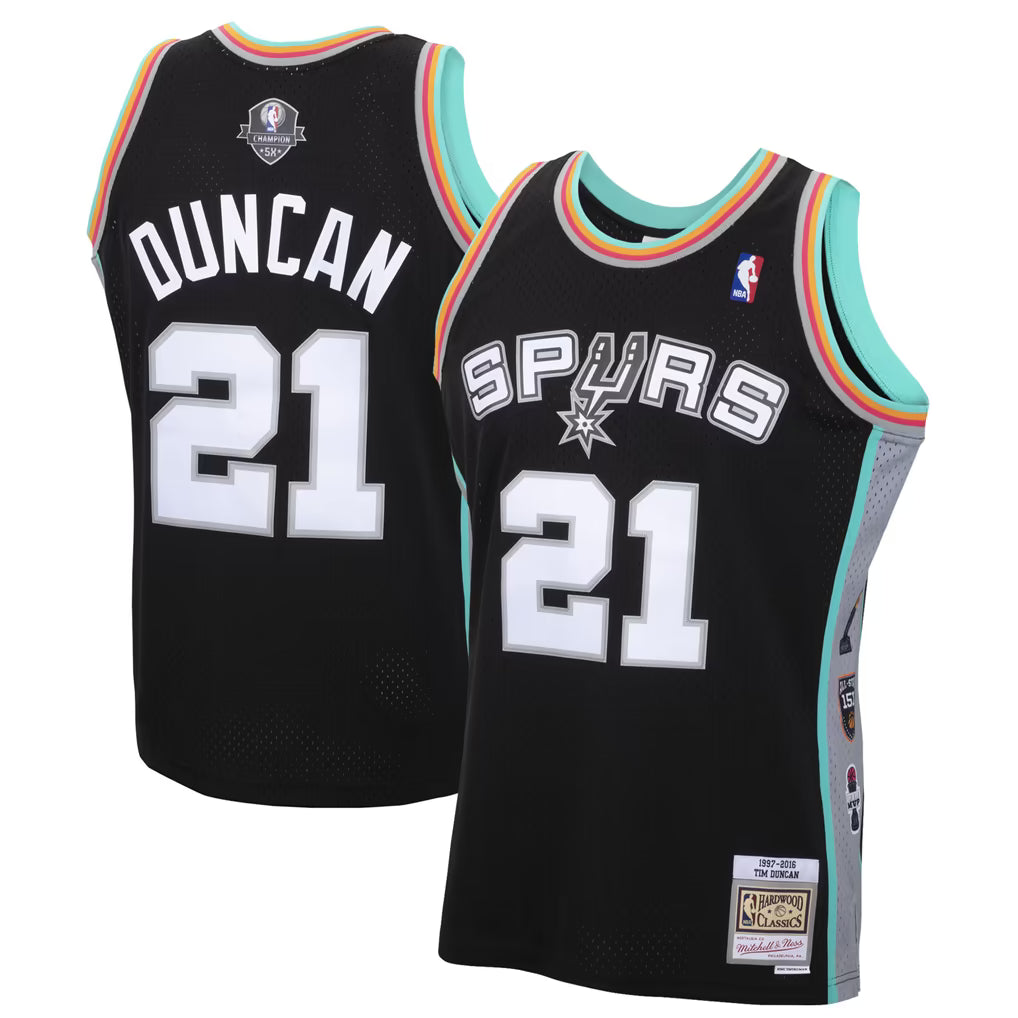 MITCHELL AND NESS NBA SWINGMAN 1997 SAN ANTONIO SPURS TIM DUNCAN JERSEY by Mitchell and Ness