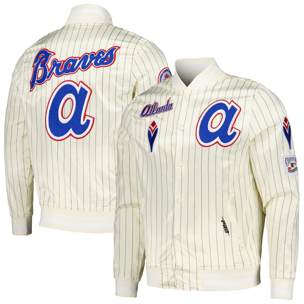 PRO STANDARD ATLANTA BRAVES PINSTRIPE RETRO JACKET by Pro Standard