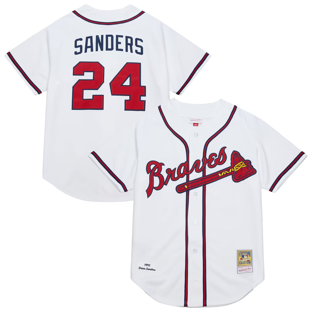 MITCHELL & NESS 1992 DEION SANDERS AUTHENTIC BRAVES JERSEY by Mitchell and Ness