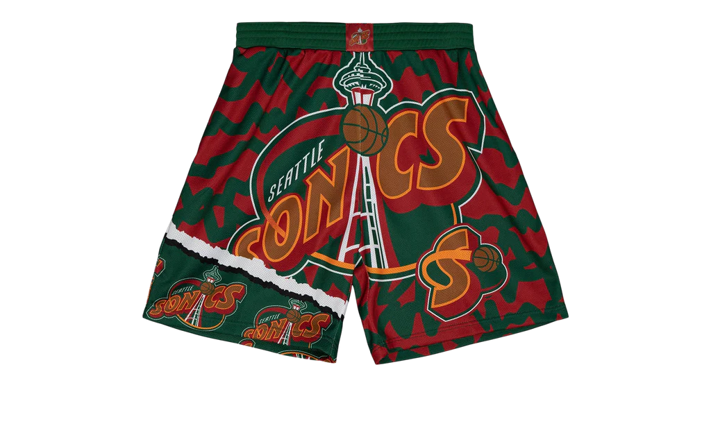 MITCHELL AND NESS NBA JUMBOTRON SUBLIMATED SHORTS SUPERSONICS by Mitchell and Ness