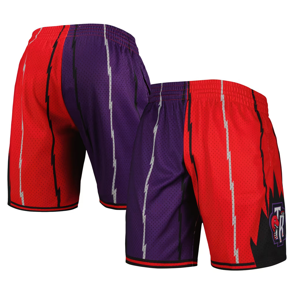 MITCHELL AND NESS 1998 NBA RAPTORS SPLIT SWINGMAN SHORTS by Mitchell and Ness